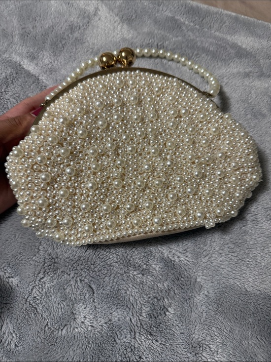 Handbags - Pearl Beaded Evening Clutch Bag - Cream